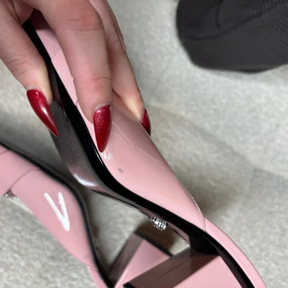 Versace Medusa Patent Leather Mules - English Rose Palladium - Picture 11 of 13